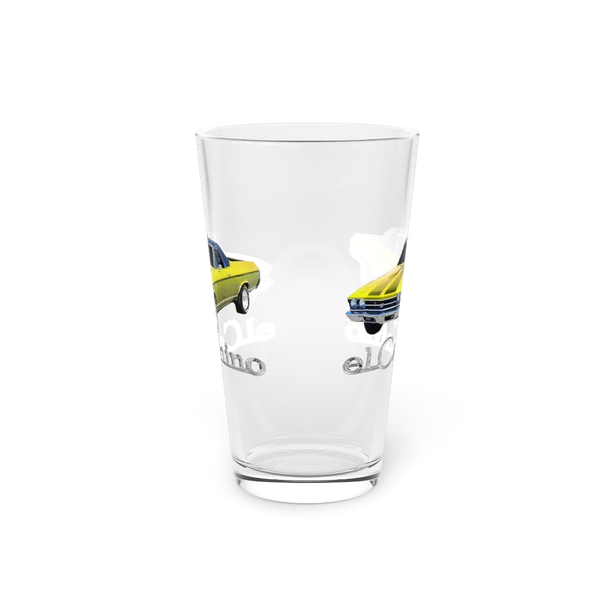 Yellow 1969 CHEVELLE El Camino SS 396 Pint Glass, 16oz