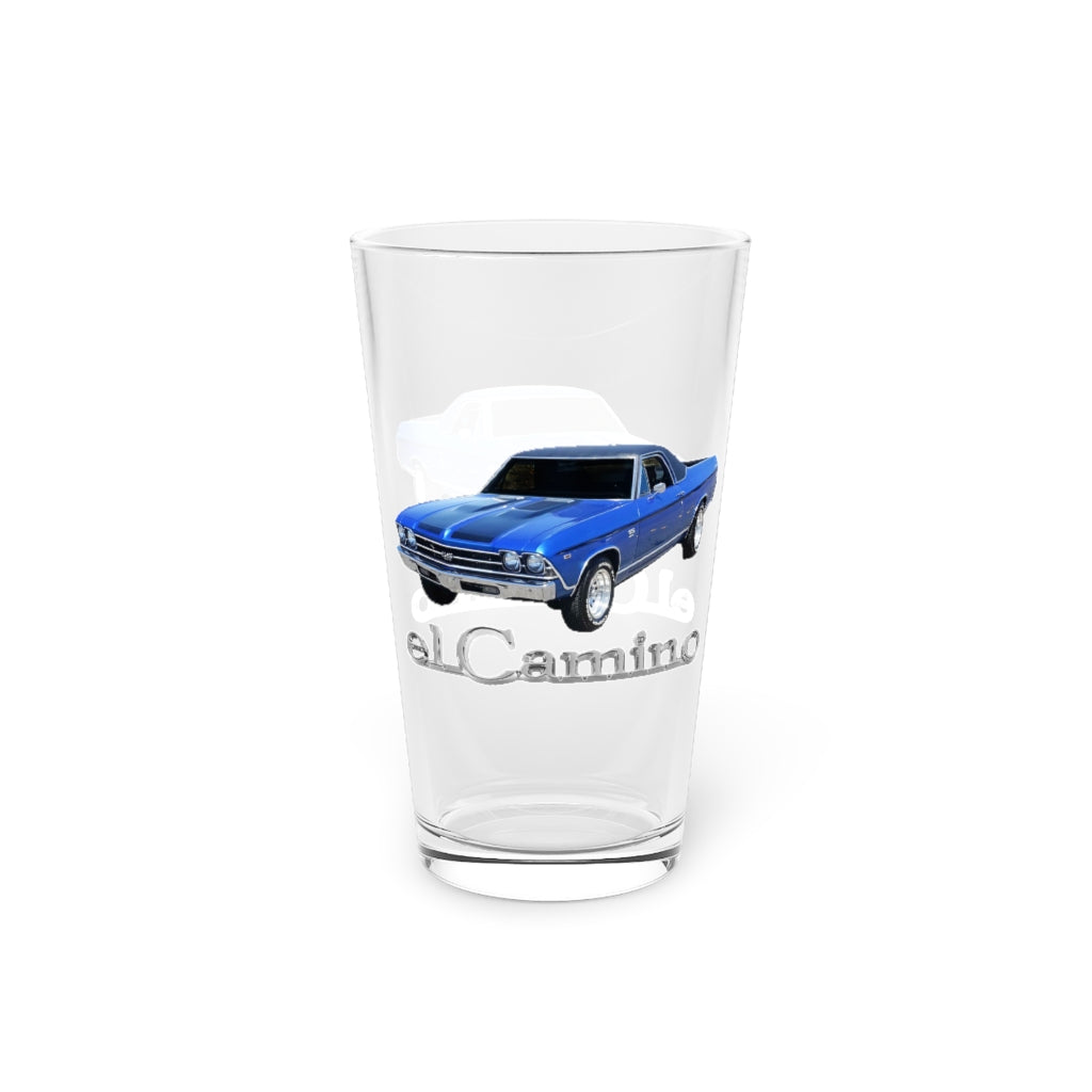 Blue 1969 CHEVELLE El Camino SS 396 Pint Glass, 16oz