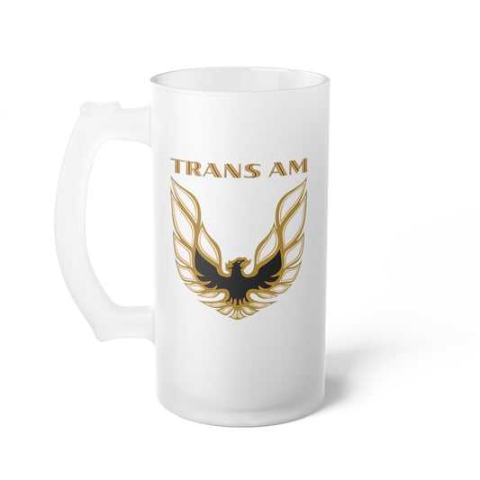 Pontiac Firebird Trans Am Formula Smokey Frosted Glass Beer Mug beige