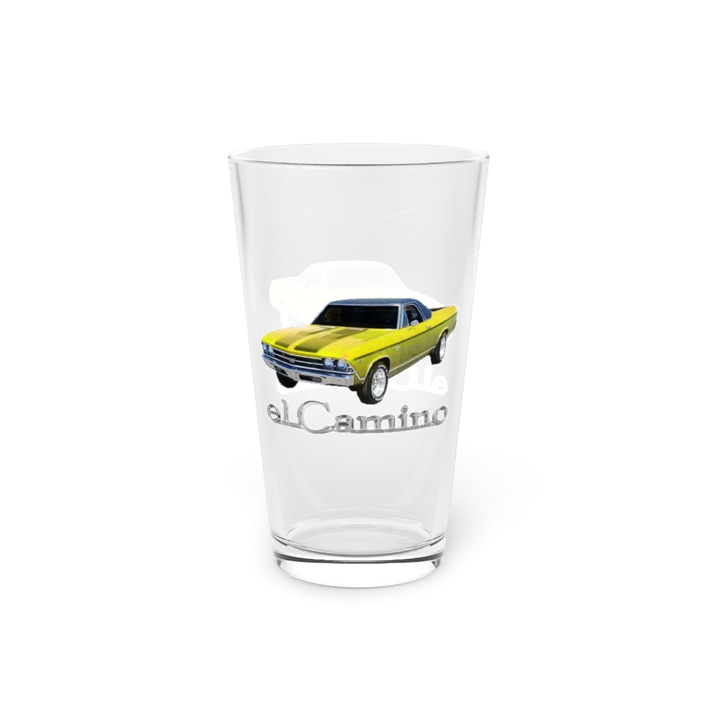 Yellow 1969 CHEVELLE El Camino SS 396 Pint Glass, 16oz