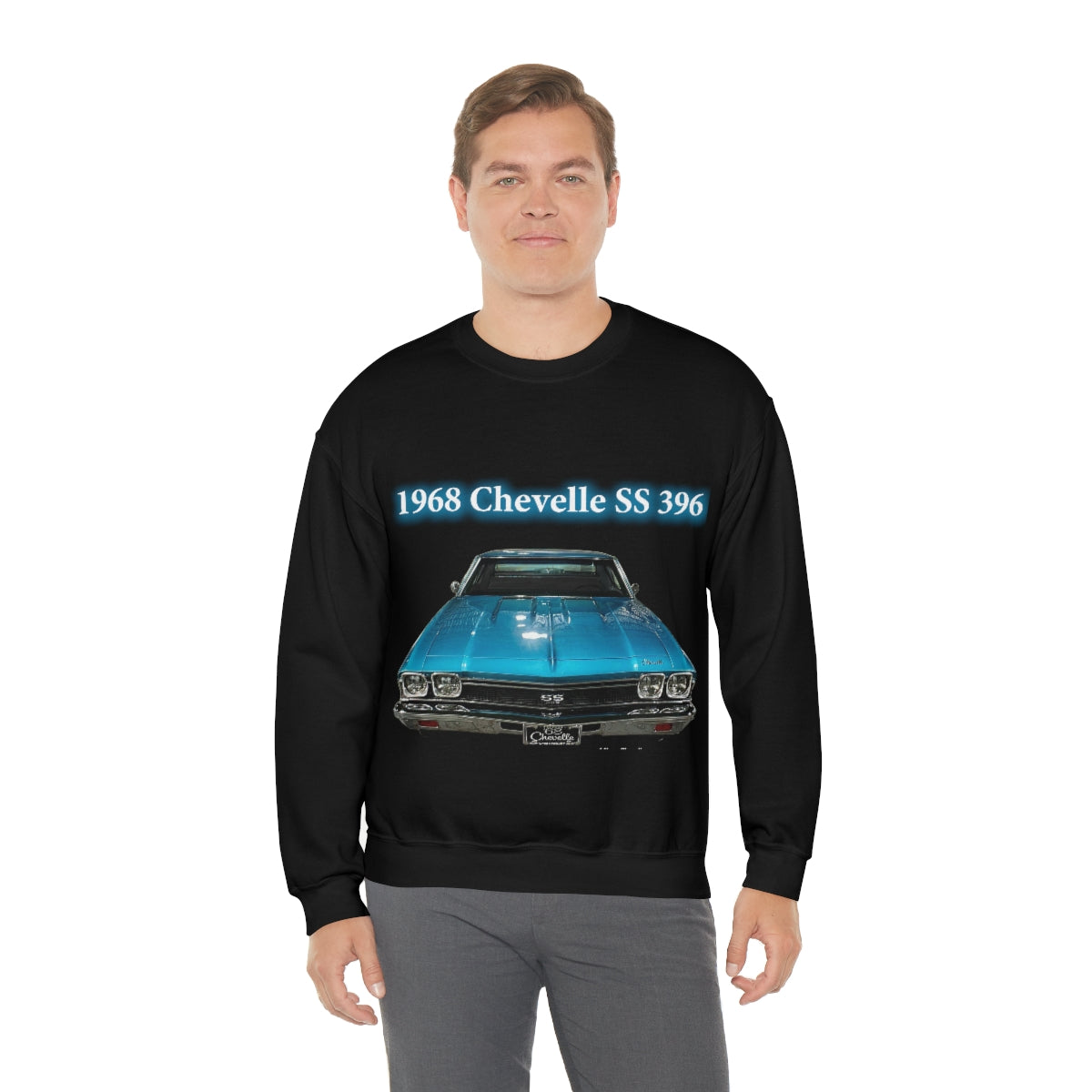 Copy of SS396 Tripoli Turquoise 1968 Chevelle Unisex Heavy Blend Crewneck Sweatshirt