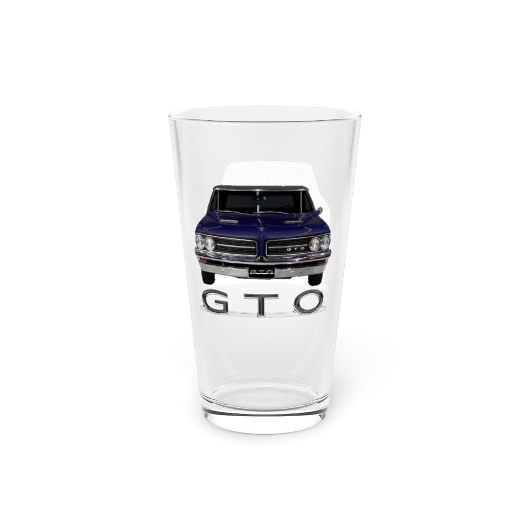 Navy 1964 Pontiac GTO Classic Muscle Car Guy Gift,lover,Camaro,corvette,charger,challenger,hot rod,Chevrolet Pint Glass, 16oz