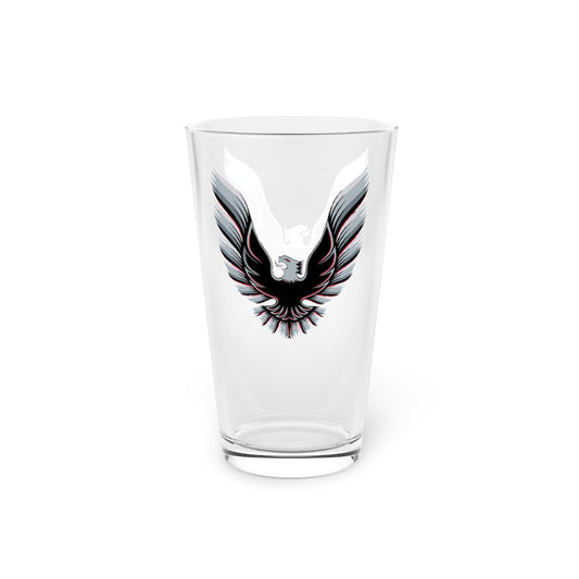 Silver Trans Am Pint Glass, 16oz 10th Anniversary