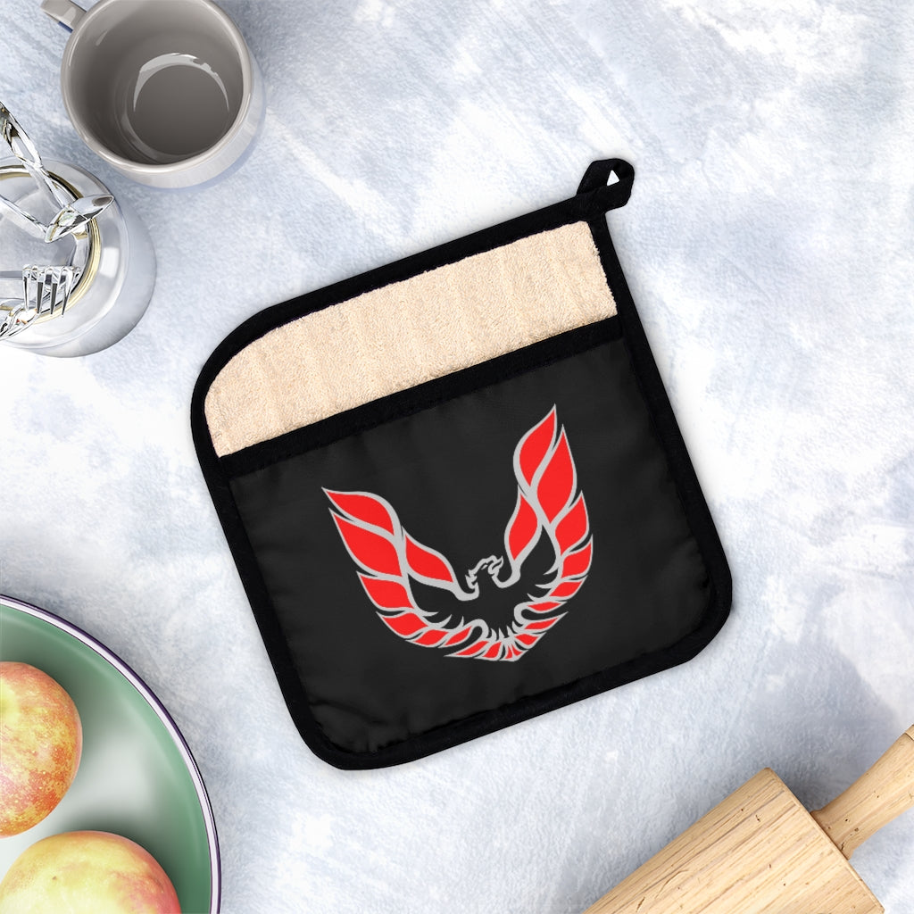 Pontiac Firebird Trans Am Formula Smokey Pot Holder with Pocket red