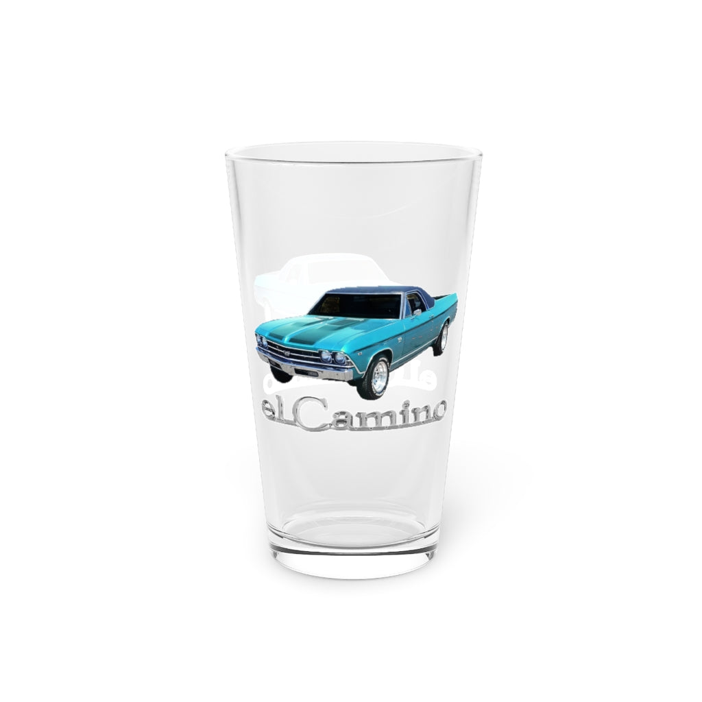 Turquoise 1969 CHEVELLE El Camino SS 396 Pint Glass, 16oz