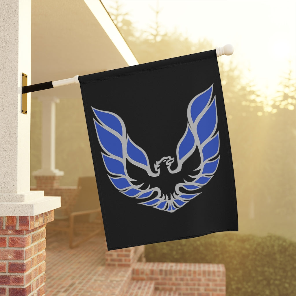 Blue Pontiac Firebird Trans Am Formula Smokey Garden & House Banner