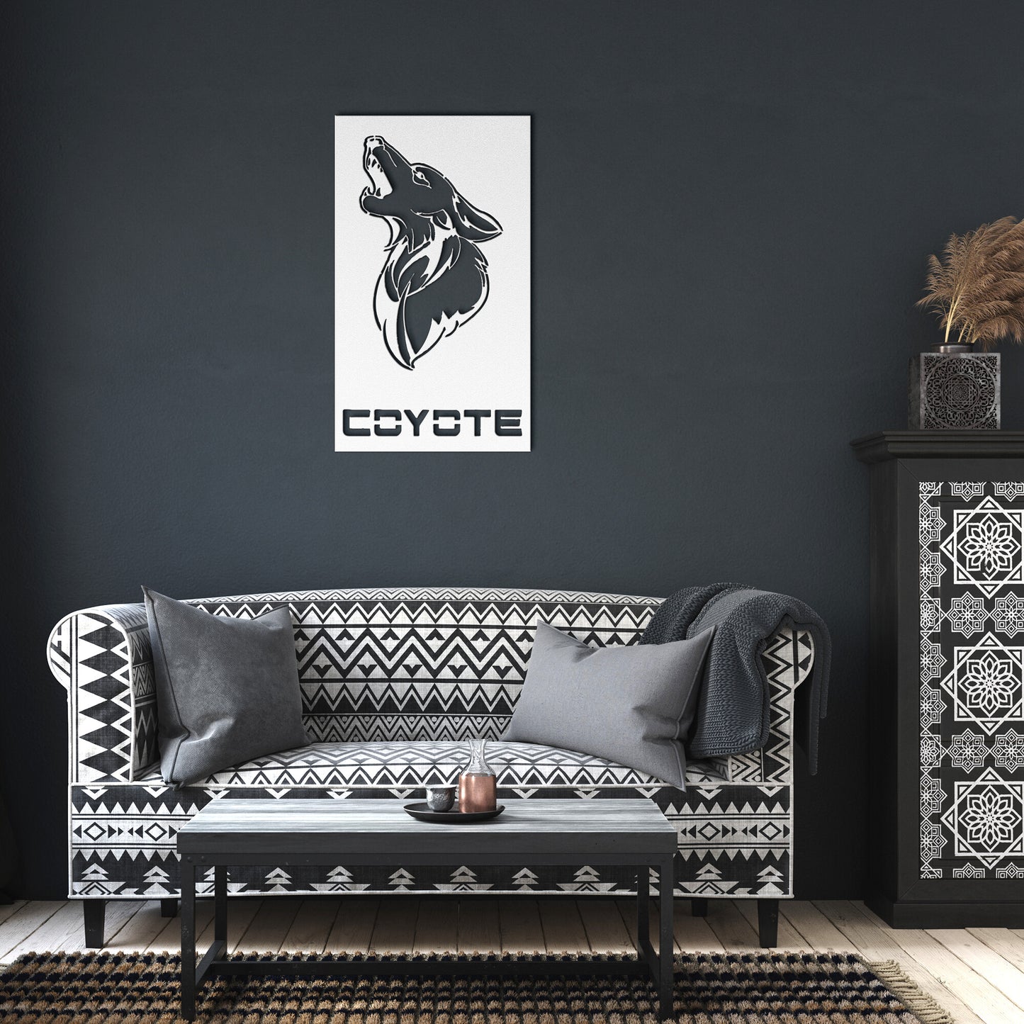 5.0 Coyote Metal Wall Art Sign & Gift Decor V8 Emblem for 11-14 Ford Mustang F150 F250 F350 Muscle Car