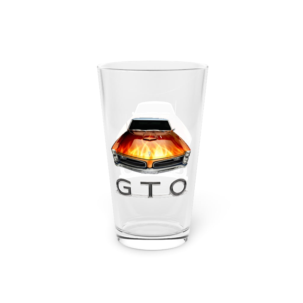 Flames 1966 Pontiac GTO Classic Muscle Car Guy Gift Pint Glass, 16oz