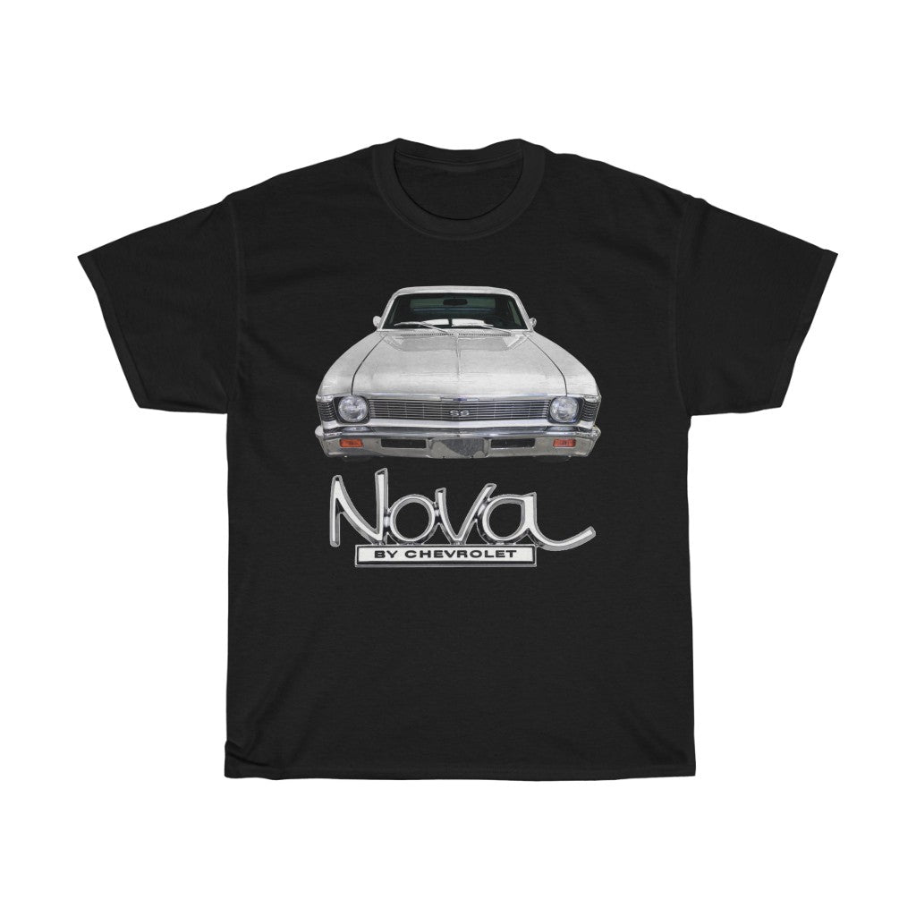 White 1968 Chevy II Nova Classic Muscle Car Guy Gift,lover,Camaro,GTO,charger,hot rod,Chevrolet T Shirt Tshirt