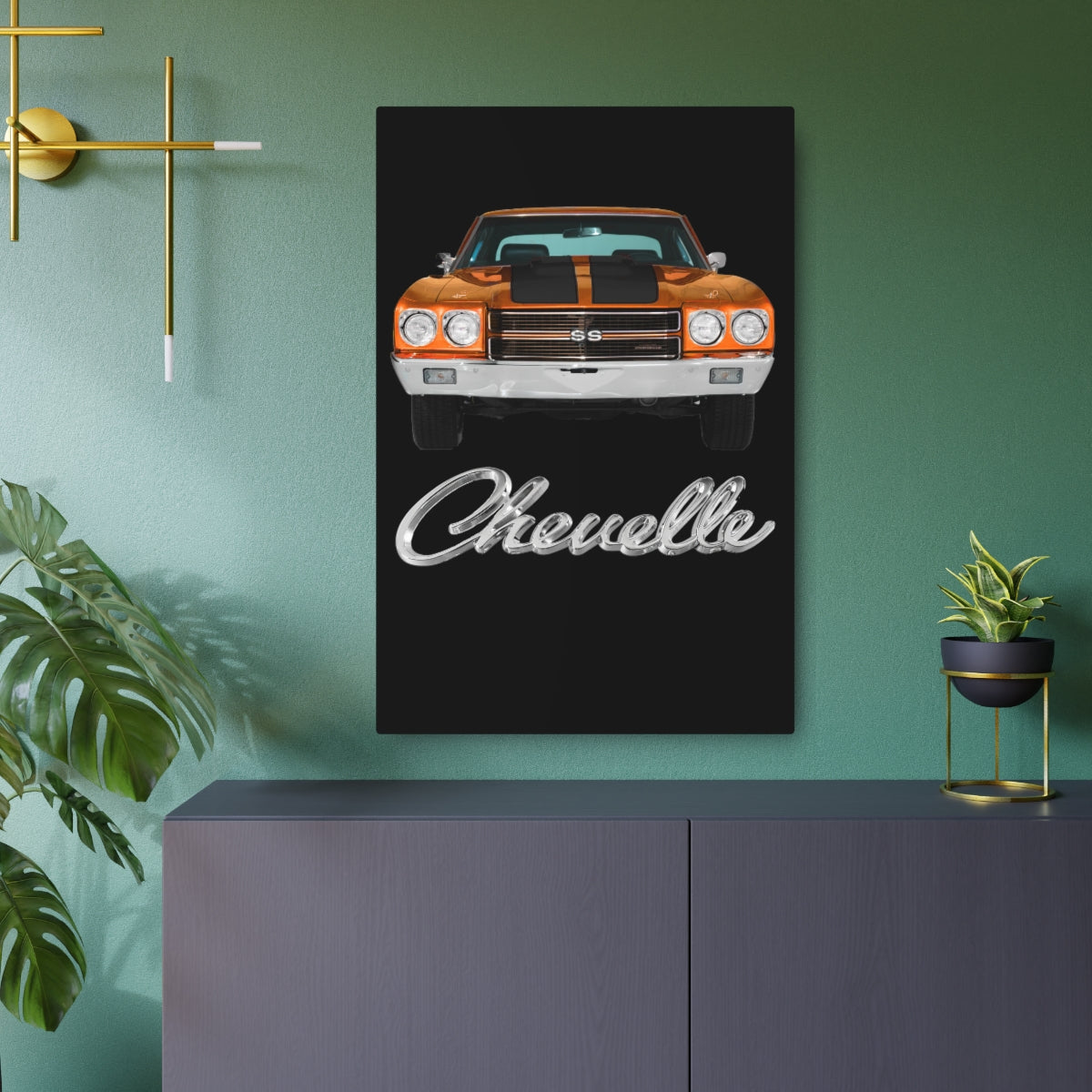 Orange 1970 Chevelle Metal Art Sign Firebird Trans Am Classic Muscle Car Guy Gift,lover,Camaro,hot rod