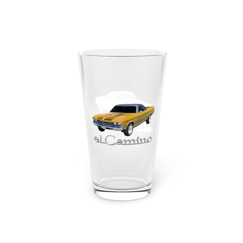 Orange 1969 CHEVELLE El Camino SS 396 Pint Glass, 16oz