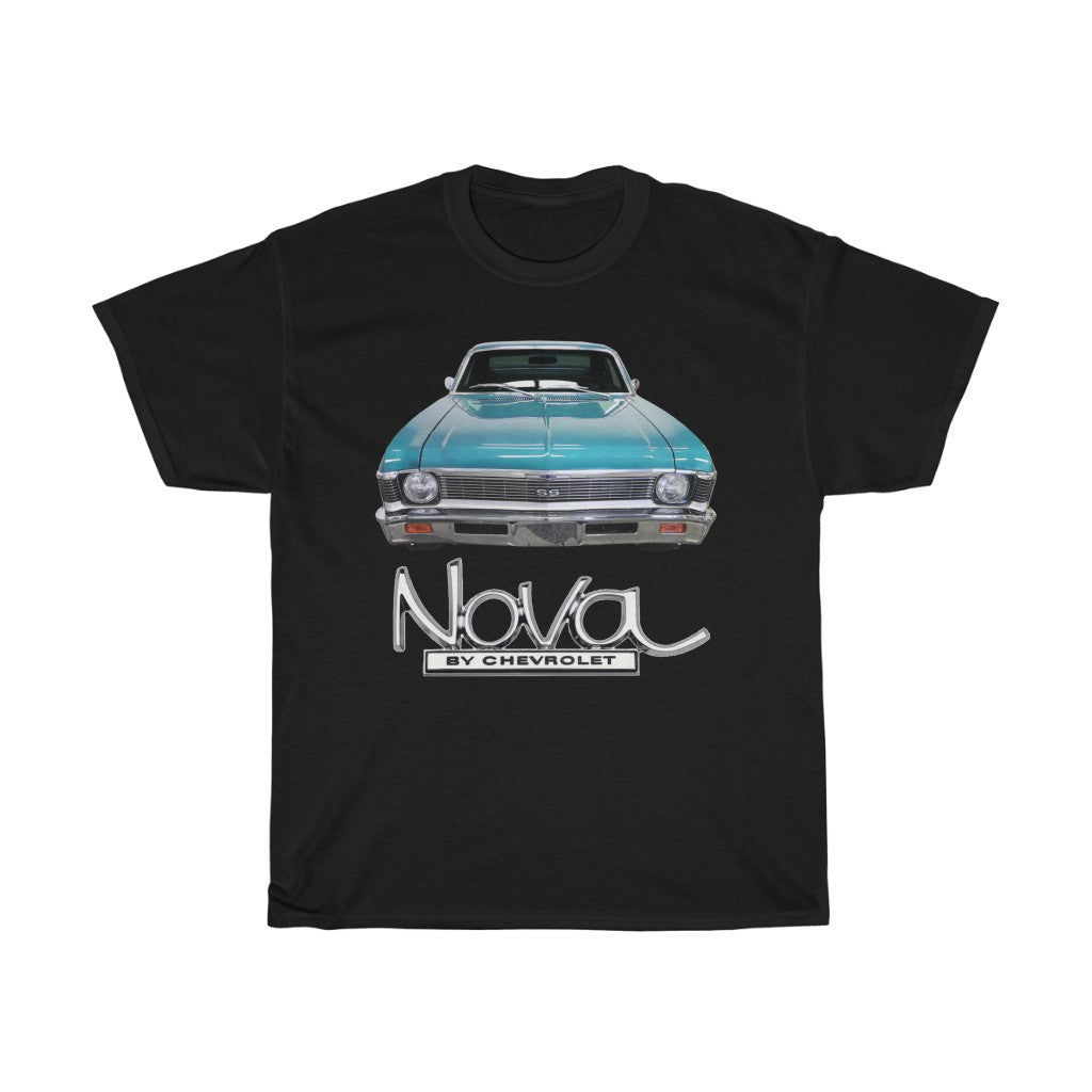 Turquoise 1968 Chevy II Nova Classic Muscle Car Guy Gift,lover,Camaro,GTO,charger,hot rod,Chevrolet T Shirt Tshirt