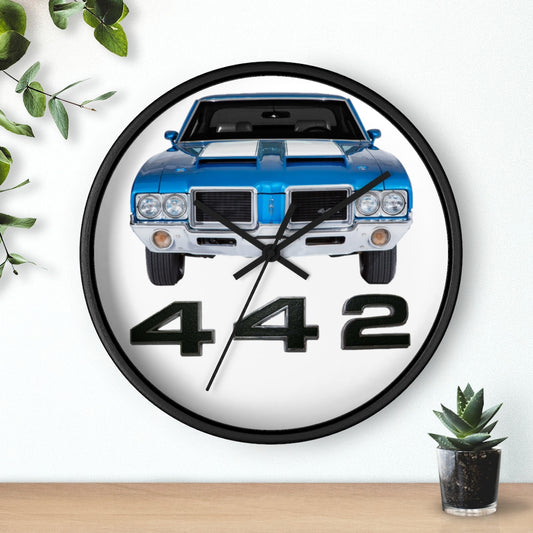 blue 1971 Oldsmobile 442 Wall clock Gift Decor Classic Muscle