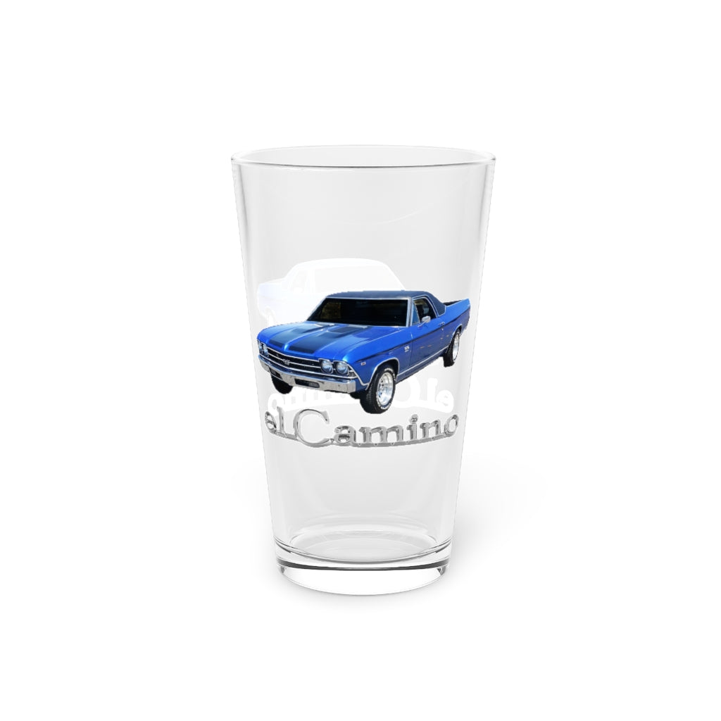 Blue 1969 CHEVELLE El Camino SS 396 Pint Glass, 16oz