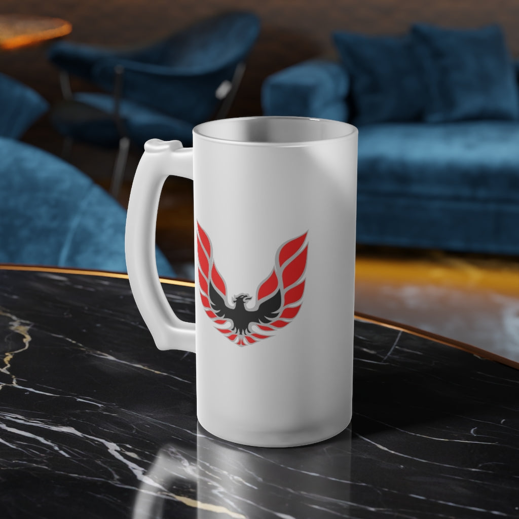 Pontiac Firebird Trans Am Formula Smokey Frosted Glass Beer Mug