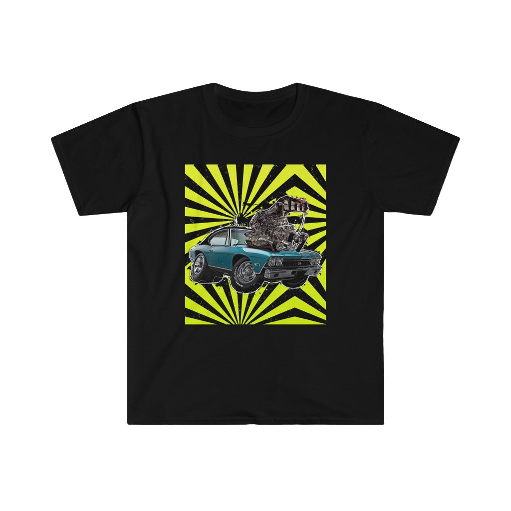 Psychedelic 1968 Chevelle T-Shirt Classic Muscle Car Guy Gift,lover,Camaro,GTO,firebird,nova,corvette,hot rod,Chevrolet,chevy