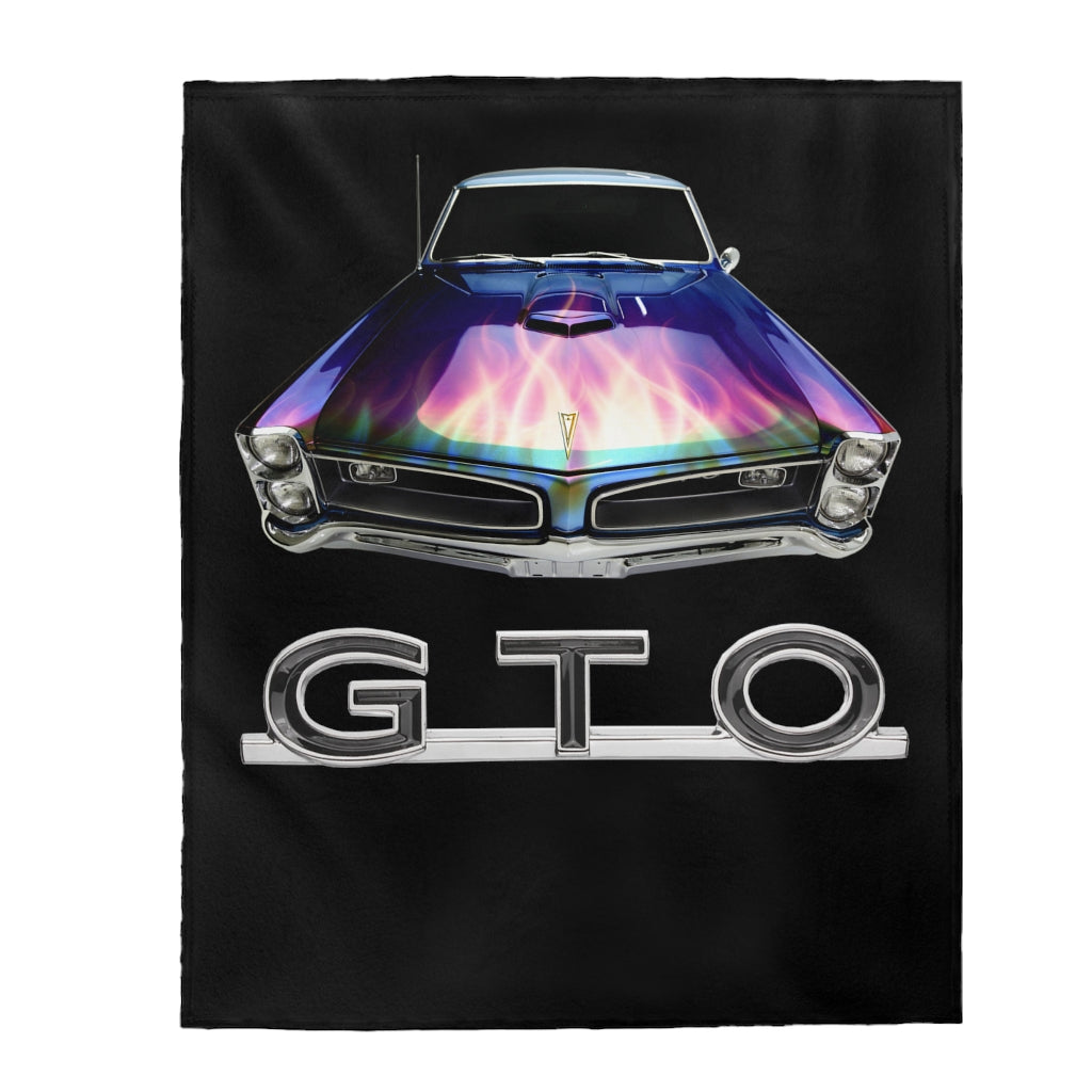 Flames 1966 Pontiac GTO Classic Muscle Car Guy Gift Plush Blanket