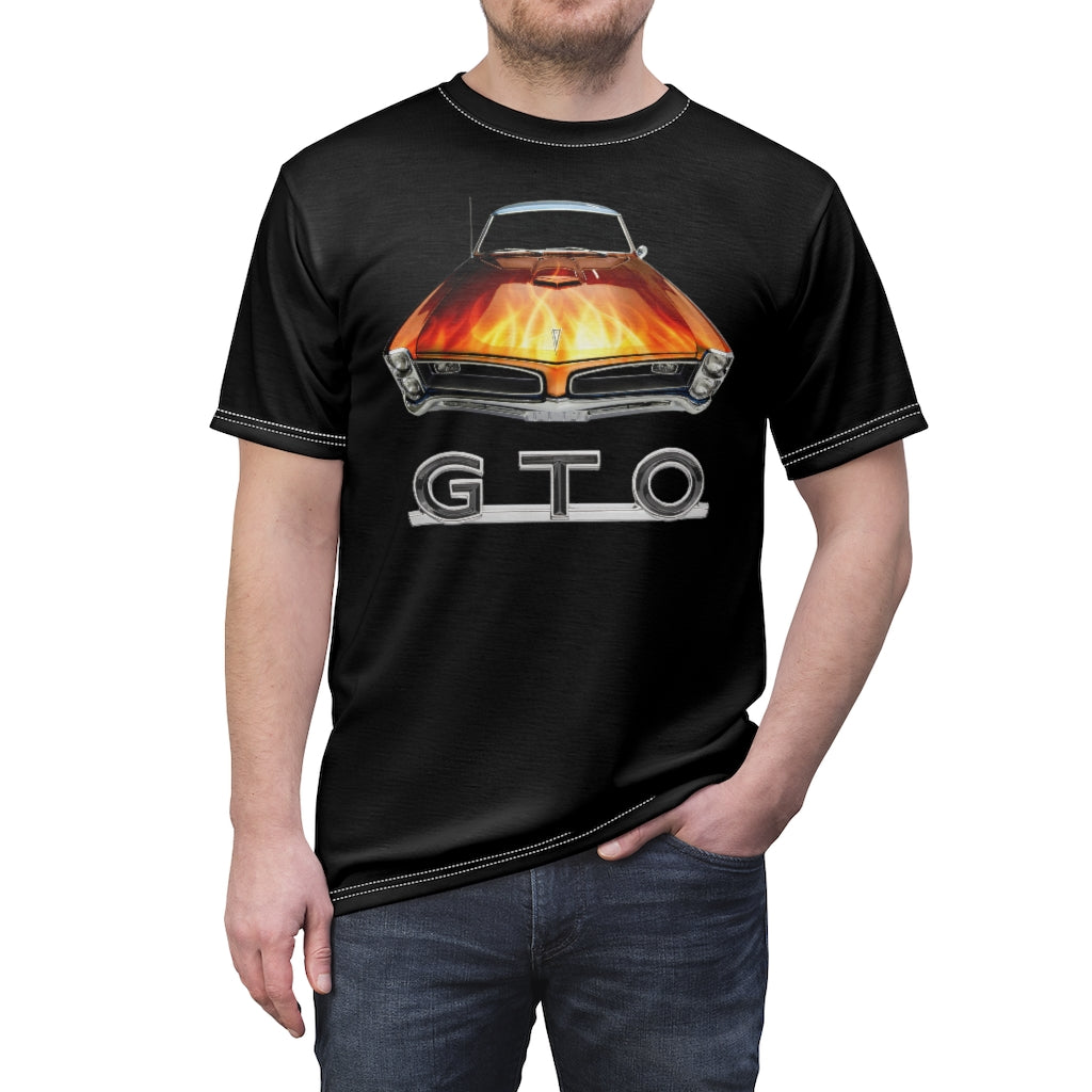 Red Flames 1966 Pontiac GTO T shirt Classic Muscle Car Guy Gift