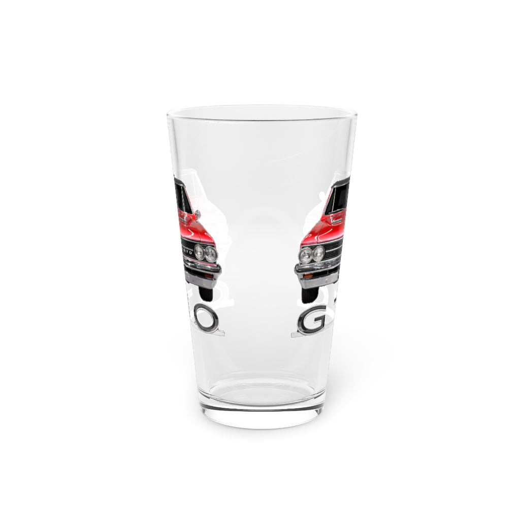 Red 1964 Pontiac GTO Classic Muscle Car Guy Gift,lover,Camaro,corvette,charger,challenger,hot rod,Chevrolet Pint Glass, 16oz