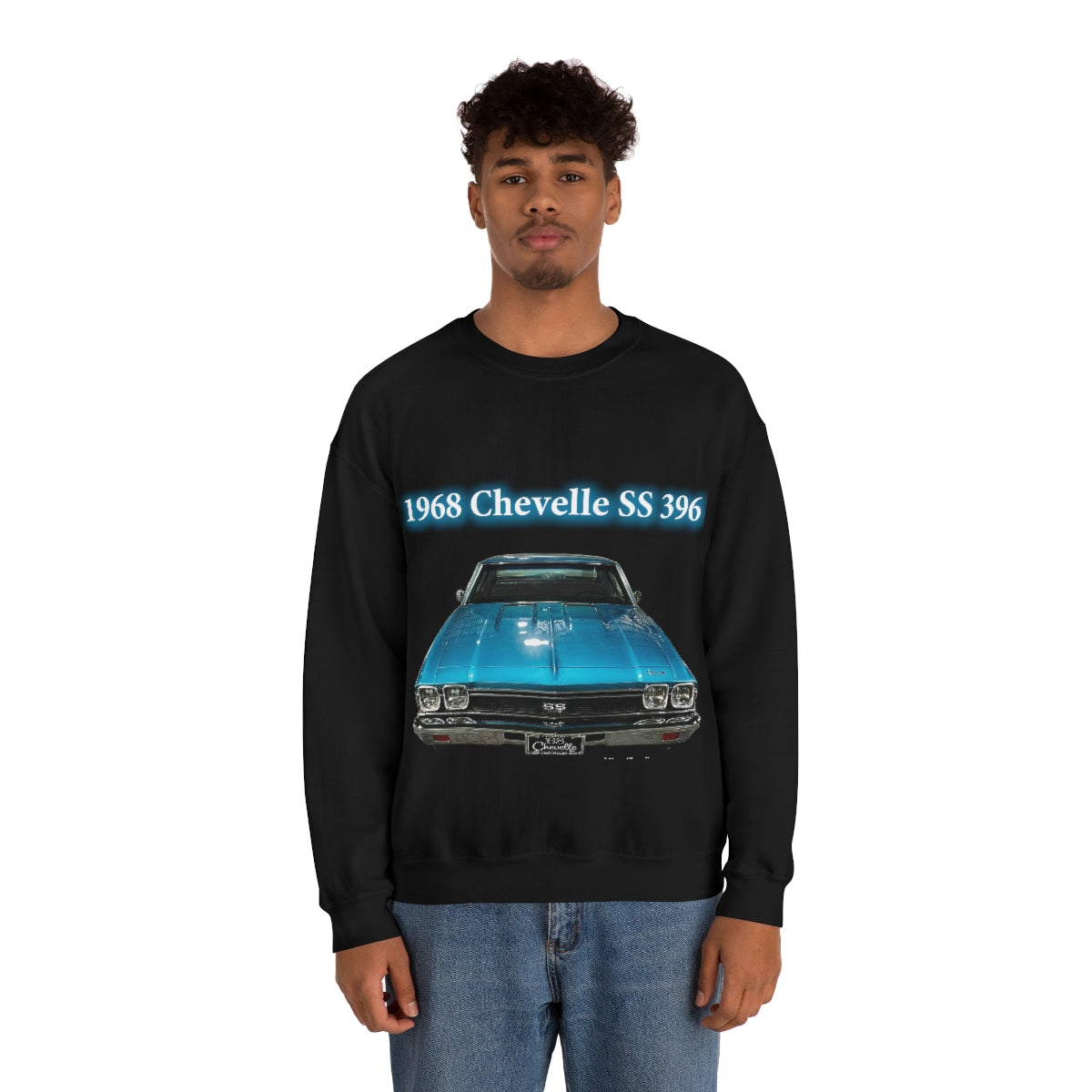 Copy of SS396 Tripoli Turquoise 1968 Chevelle Unisex Heavy Blend Crewneck Sweatshirt