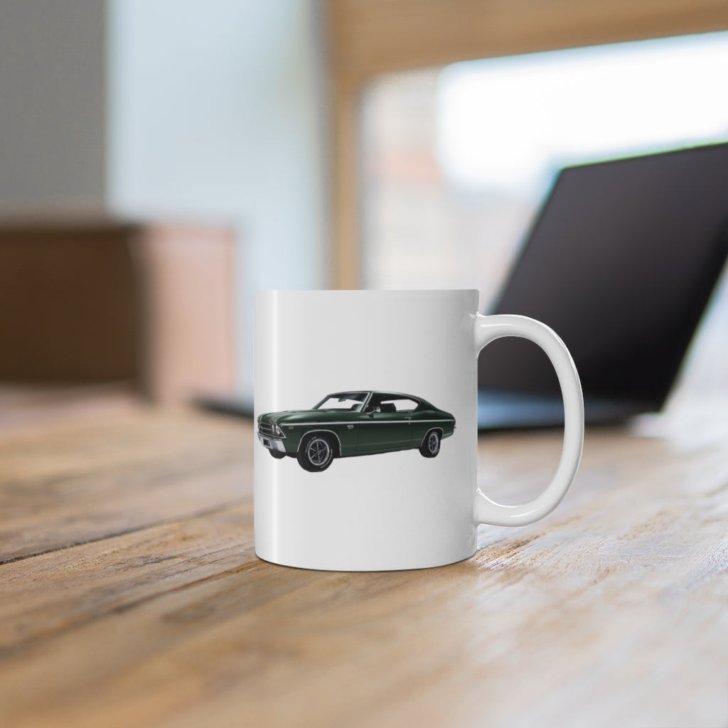 1969 Chevelle in Green Mug Car Guy Gift,lover,Camaro,GTO,firebird,nova,corvette,classic,hot rod,Chevrolet,chevy