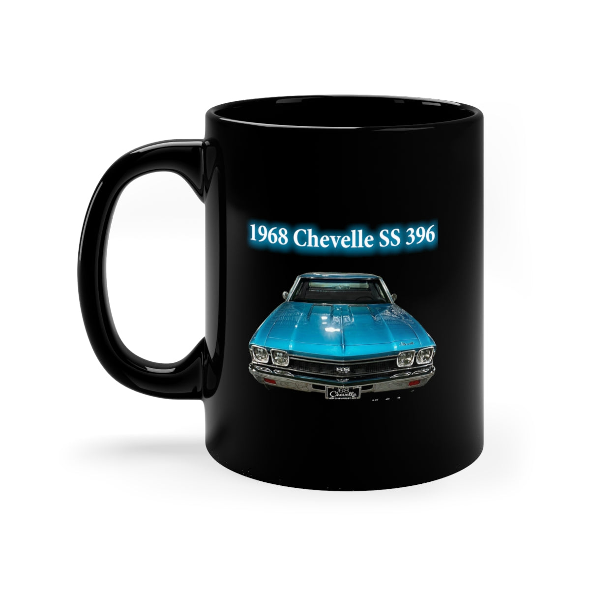 1968 Chevelle Tripolli turquoise 11oz Black Mug