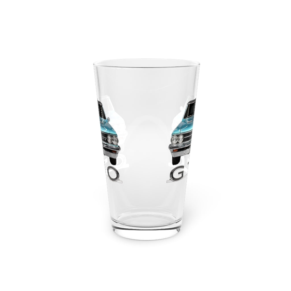 Turquoise 1964 Pontiac GTO Classic Muscle Car Guy Gift,lover,Camaro,corvette,charger,challenger,hot rod,Chevrolet Pint Glass, 16oz