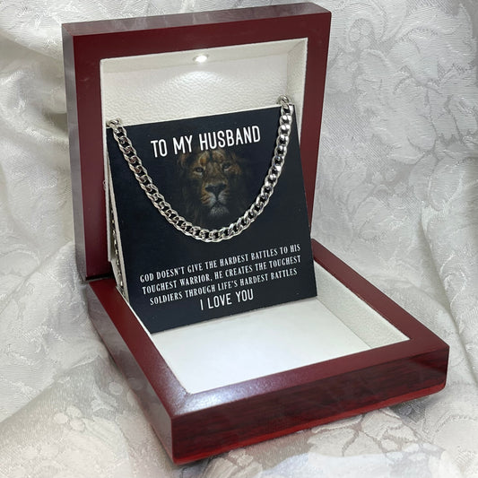 To My Husband - I love You - Cuban Necklace - Gift