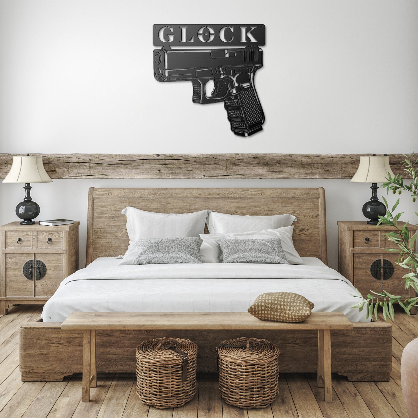 Laser Cut Steel Glock Gun Sign Wall Art Home Decor Man Cave