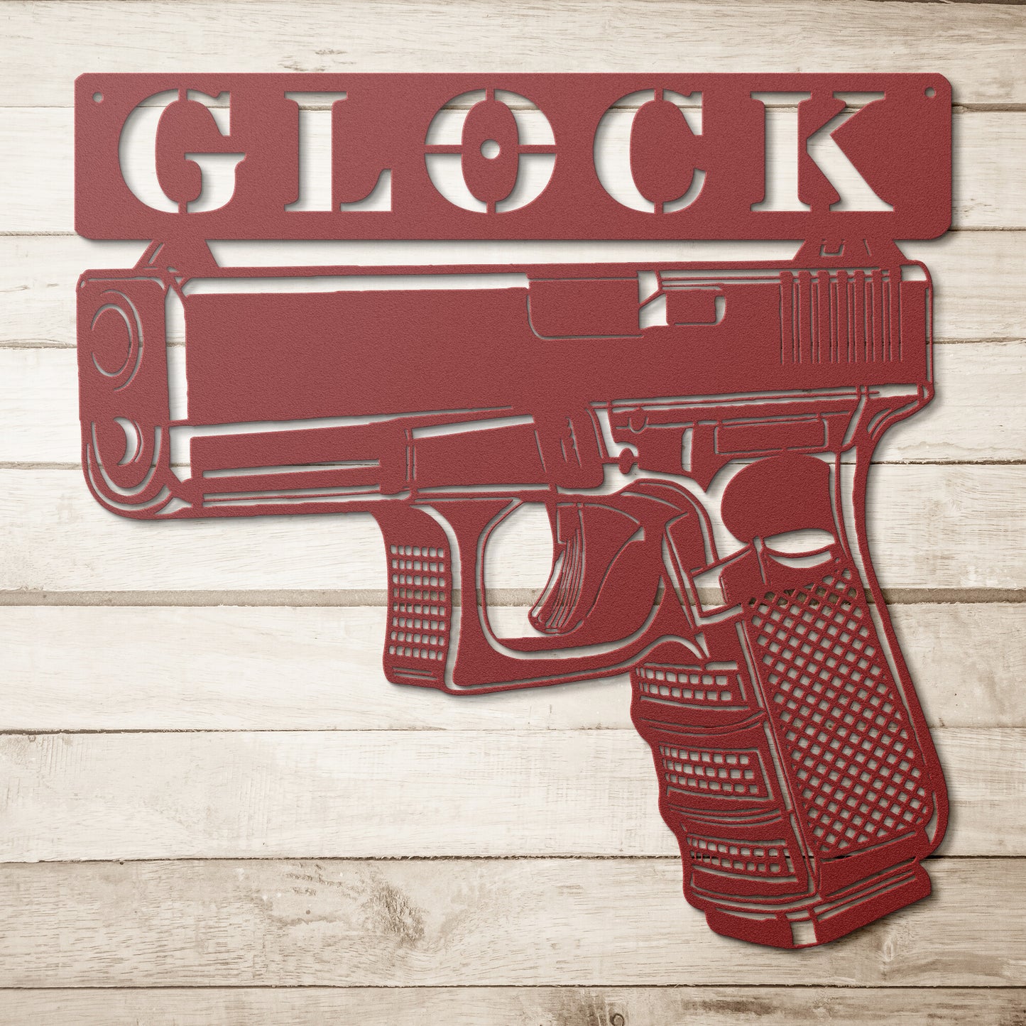Laser Cut Steel Glock Gun Sign Wall Art Home Decor Man Cave