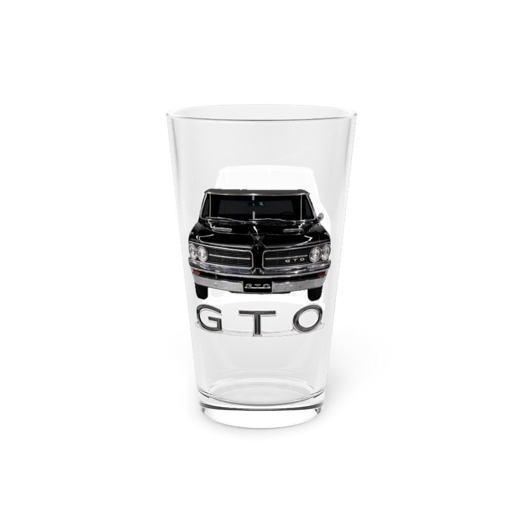 Black 1964 Pontiac GTO Classic Muscle Car Guy Gift,lover,Camaro,corvette,charger,challenger,hot rod,Chevrolet Pint Glass, 16oz