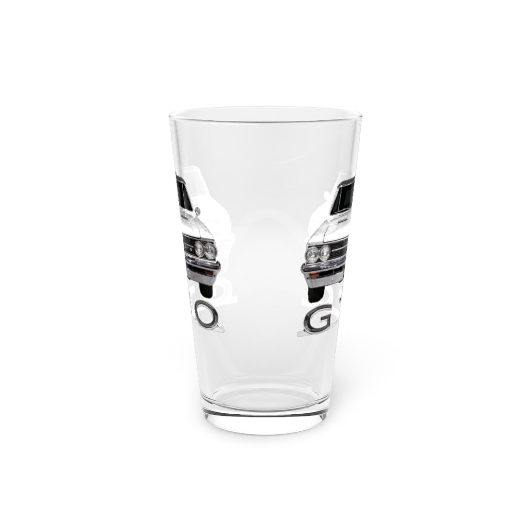 White 1964 Pontiac GTO Classic Muscle Car Guy Gift,lover,Camaro,corvette,charger,challenger,hot rod,Chevrolet Pint Glass, 16oz