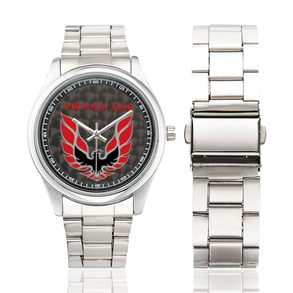 Red Logo Firebird Trans Am Stainless Steel Watch