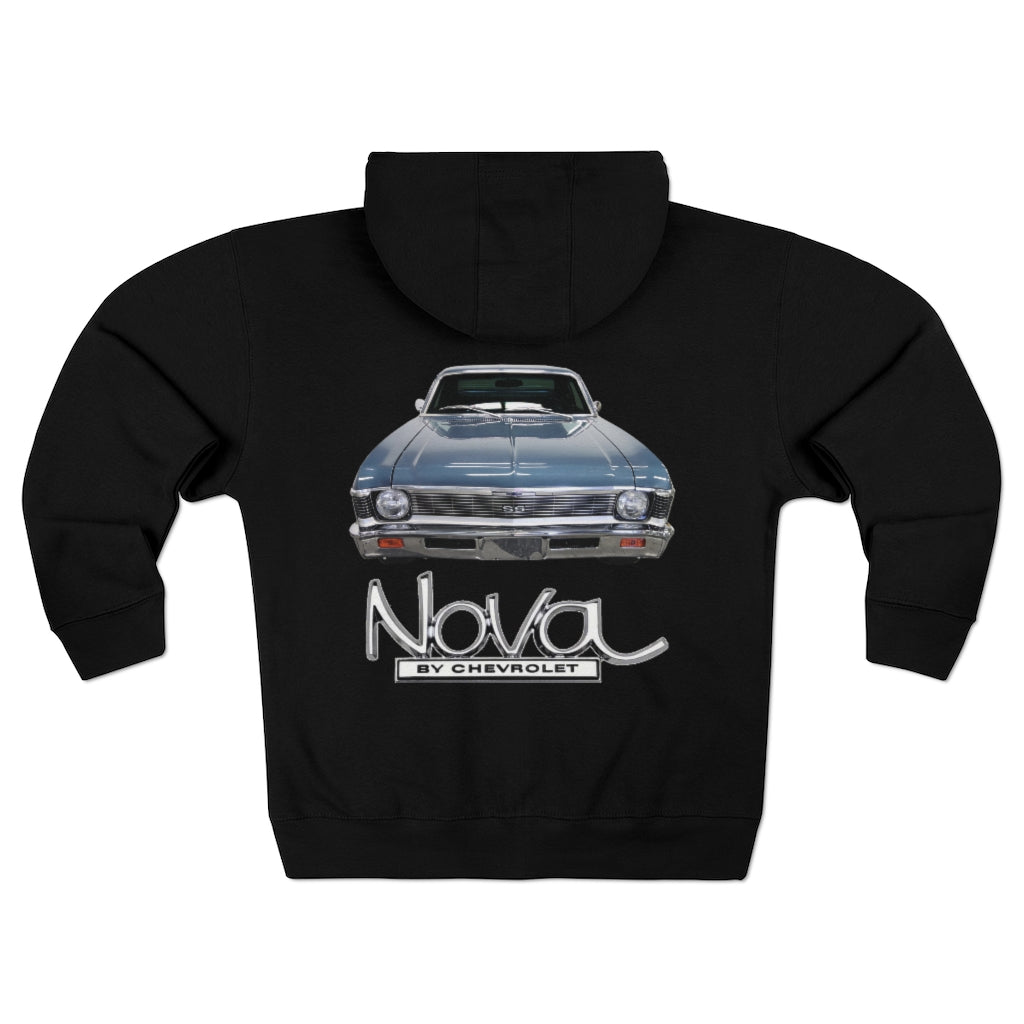 Blue 1968 Chevy II Nova Classic Muscle Car Guy Gift,lover,Camaro,GTO,firebird,mustang,nova,corvette,charger,hot rod,Chevrolet Hoodie