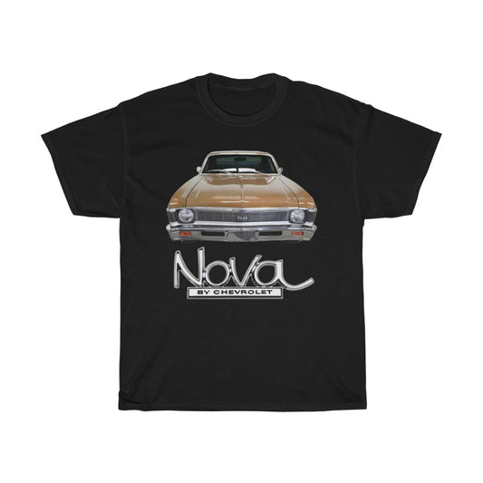 Brown Gold 1968 Chevy II Nova Classic Muscle Car Guy Gift,lover,Camaro,GTO,charger,hot rod,Chevrolet T Shirt Tshirt