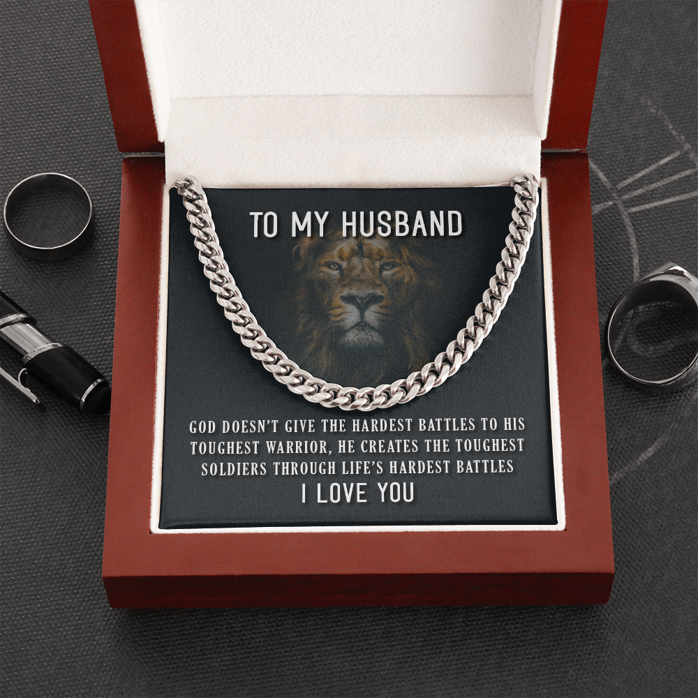 To My Husband - I love You - Cuban Necklace - Gift