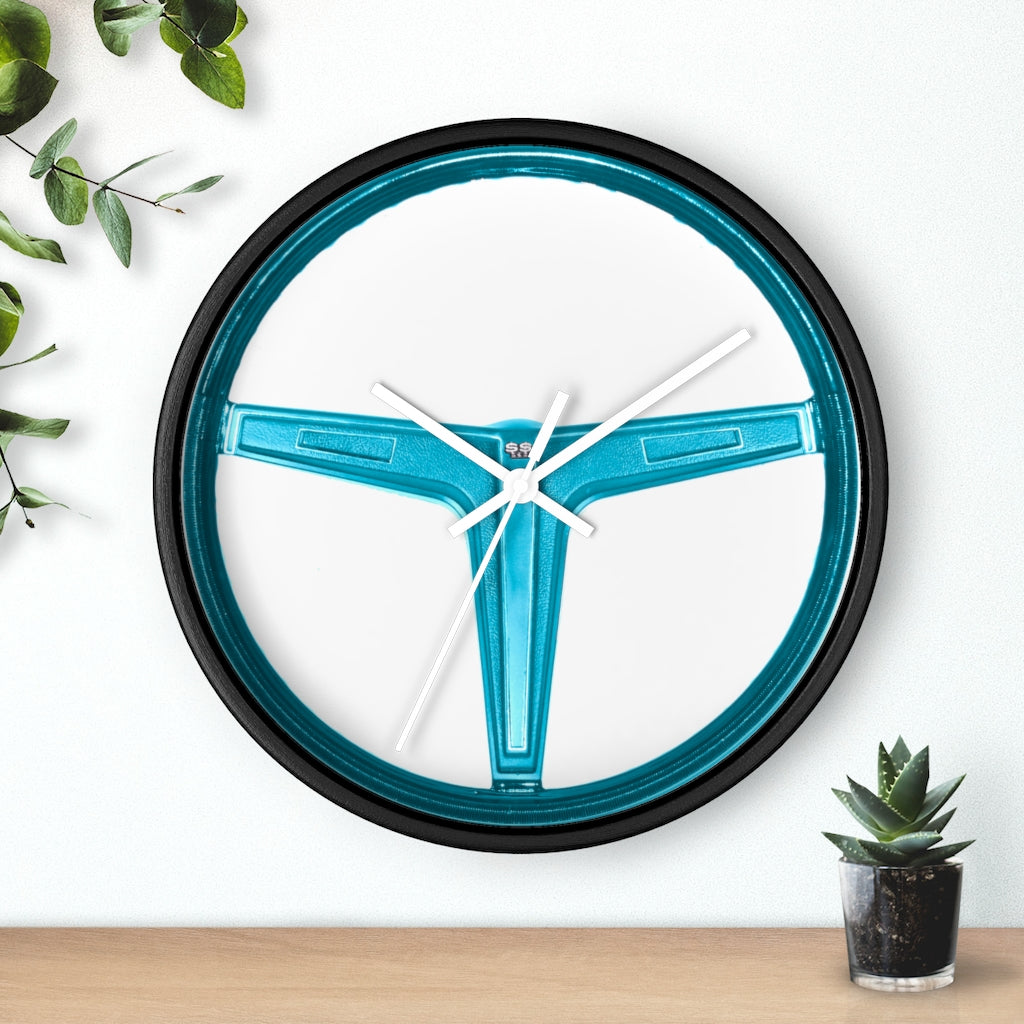 Blue EL Camino Chevelle Impala Nova Camaro SS 396 N34 Steering Wheel Firebird Trans Am Wall Clock Gift Decor Classic Muscle