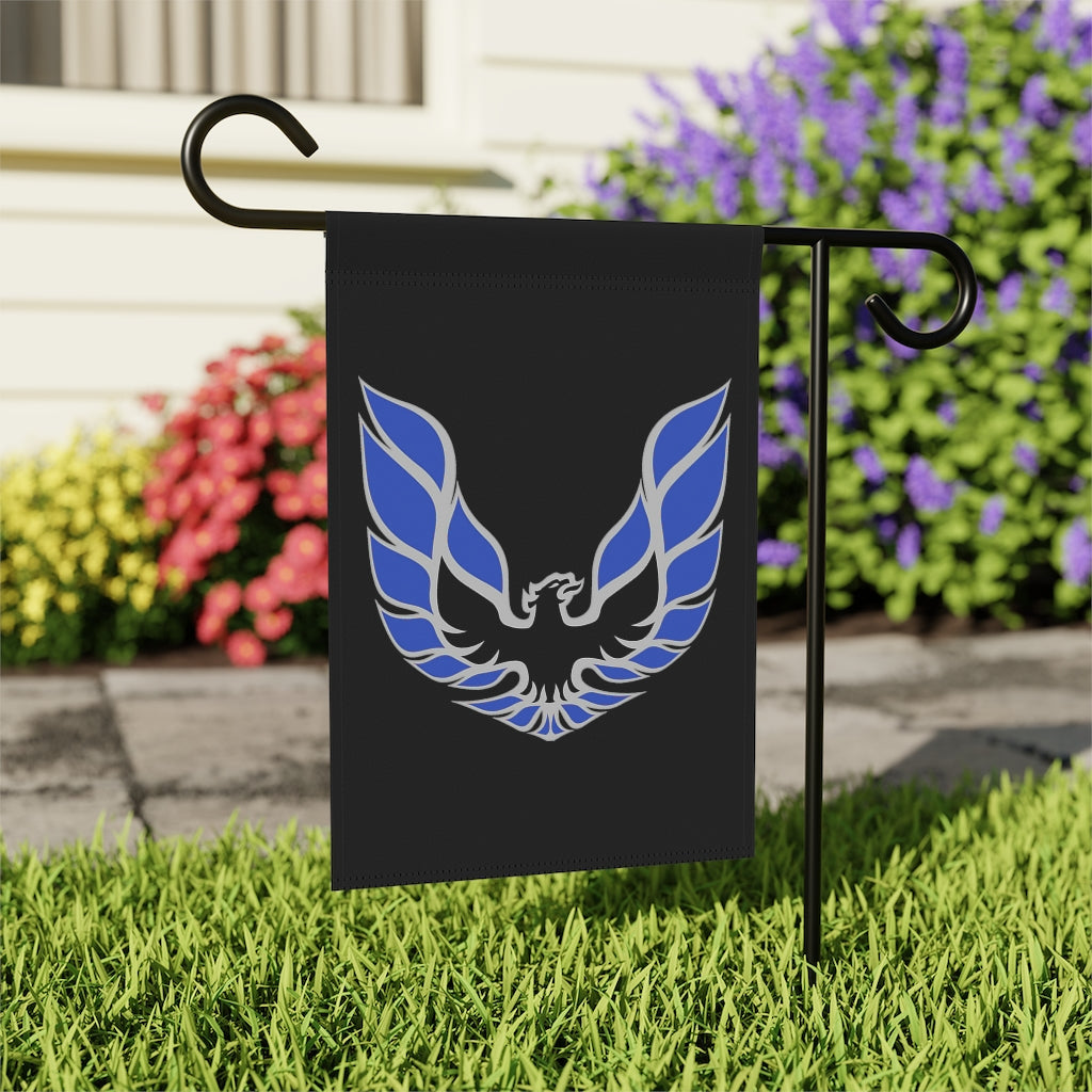 Blue Pontiac Firebird Trans Am Formula Smokey Garden & House Banner