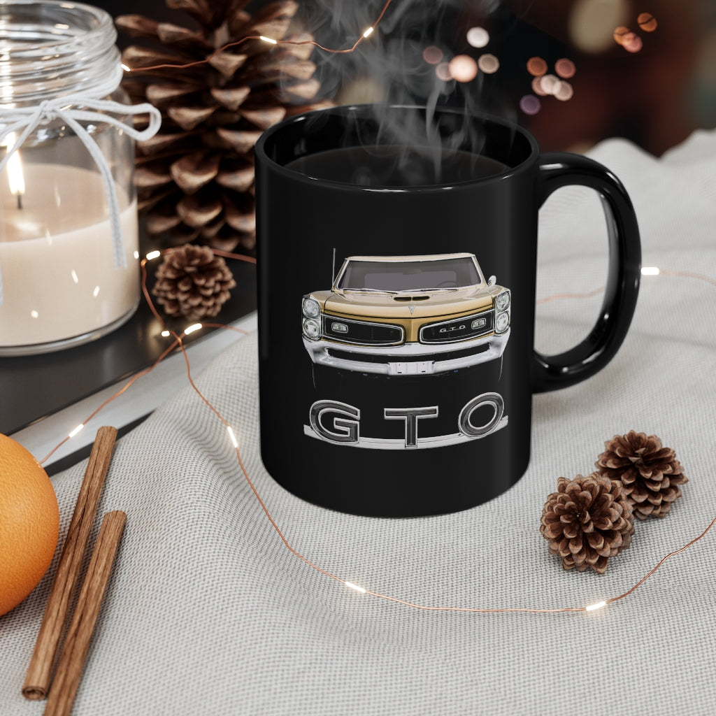 Gold 1966 Pontiac GTO Mug Classic Muscle Car Guy Gift,lover,Camaro,GTO,firebird