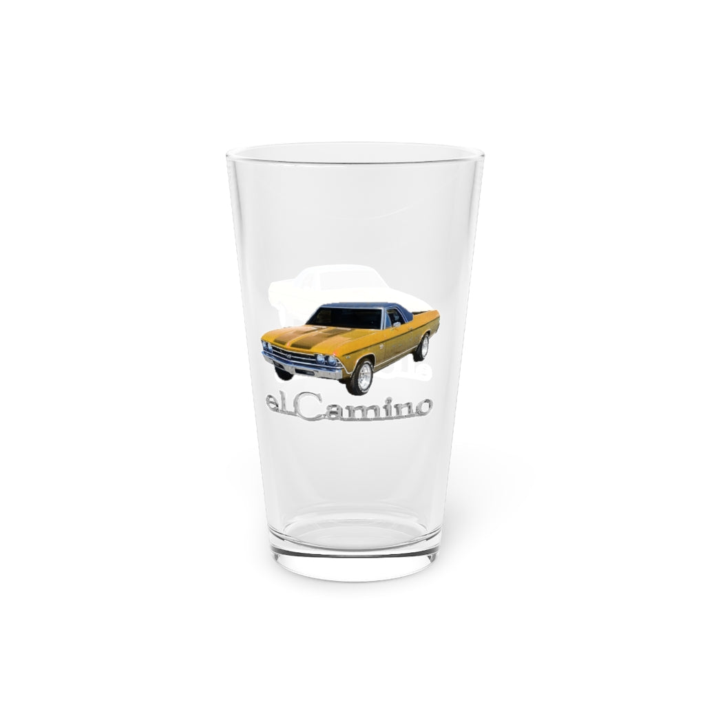 Orange 1969 CHEVELLE El Camino SS 396 Pint Glass, 16oz