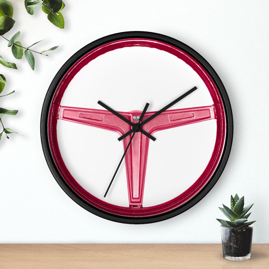 Red EL Camino Chevelle Impala Nova Camaro SS 396 N34 Steering Wheel Firebird Trans Am Wall Clock Gift Decor Classic Muscle