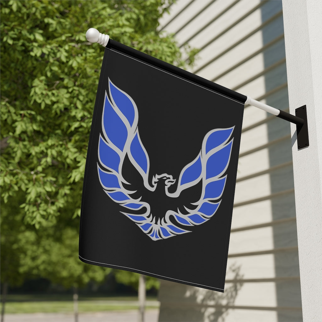 Blue Pontiac Firebird Trans Am Formula Smokey Garden & House Banner