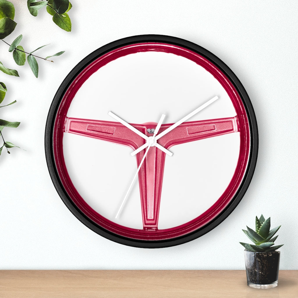 Red EL Camino Chevelle Impala Nova Camaro SS 396 N34 Steering Wheel Firebird Trans Am Wall Clock Gift Decor Classic Muscle