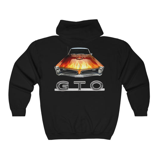 Flames 1966 Pontiac GTO Hoodie Classic Muscle Car Guy Gift