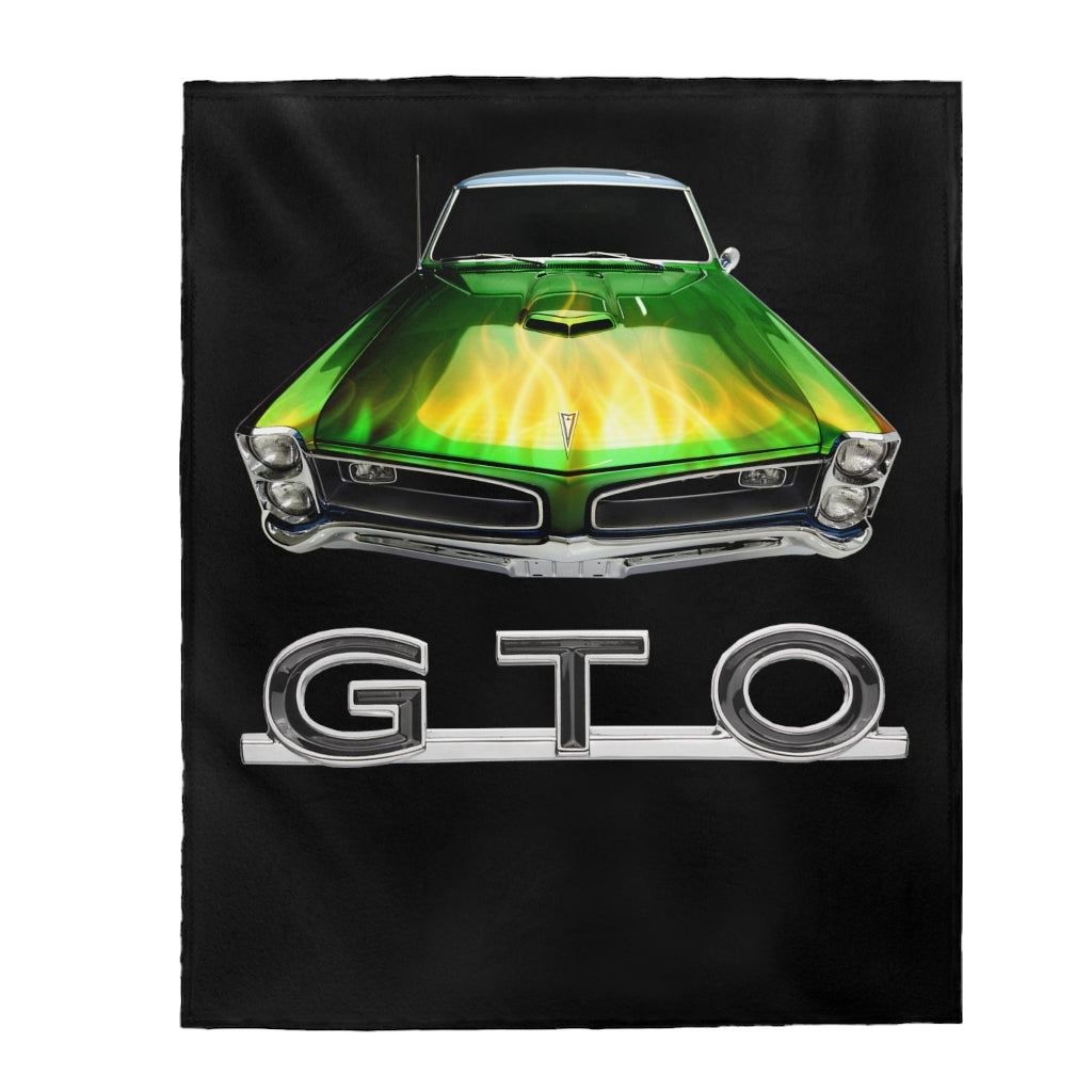 Flames 1966 Pontiac GTO Classic Muscle Car Guy Gift Plush Blanket