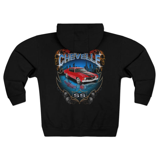 Chevelle Car Guy Gift Unisex Premium Full Zip Hoodie