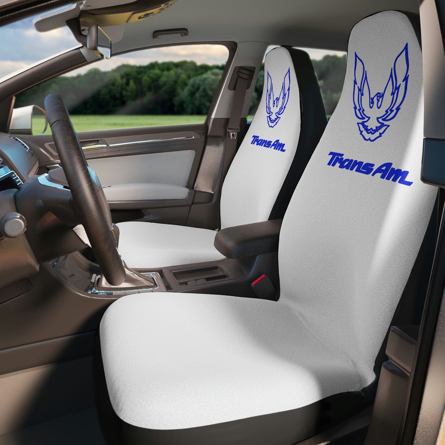 WS6 Blue Firebird Trans Am Classic Muscle Car Guy Gift,lover,Camaro,hot rod white SEAT Covers