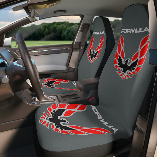 Dark Grey Firebird Formula Trans Am WS6 Classic Muscle Car Guy Gift,lover,Camaro,hot rod SEAT Covers Red