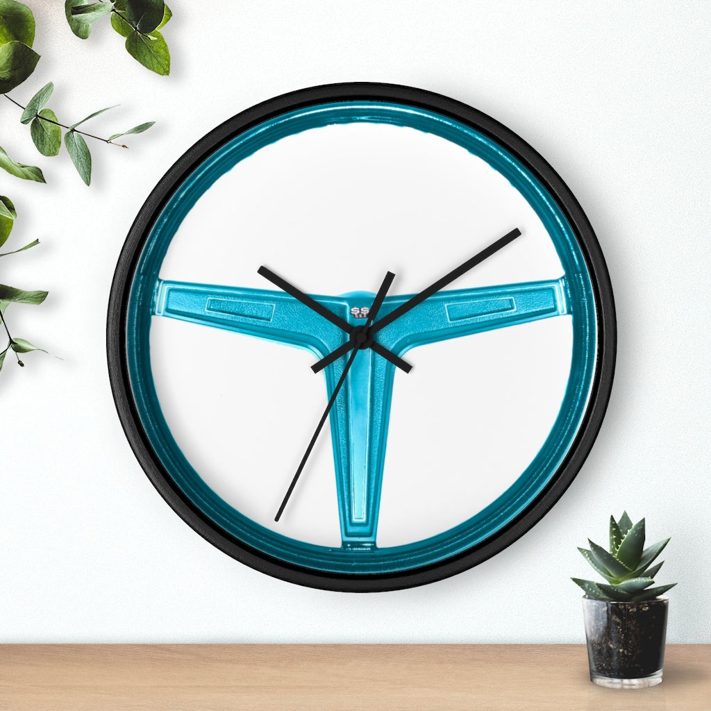 Blue EL Camino Chevelle Impala Nova Camaro SS 396 N34 Steering Wheel Firebird Trans Am Wall Clock Gift Decor Classic Muscle