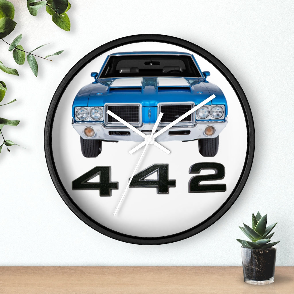 blue 1971 Oldsmobile 442 Wall clock Gift Decor Classic Muscle